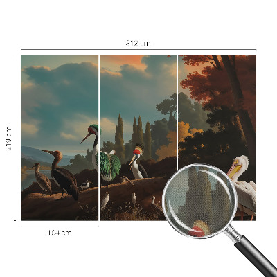 Samolepiaca fototapeta do spálne Malebné vtáky