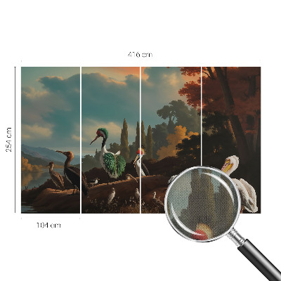 Samolepiaca fototapeta do spálne Malebné vtáky