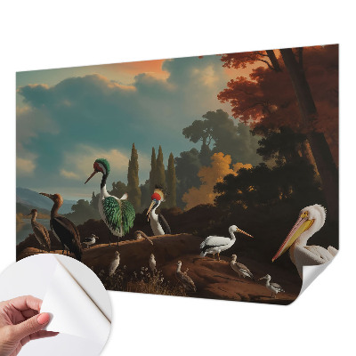 Samolepiaca fototapeta do spálne Malebné vtáky