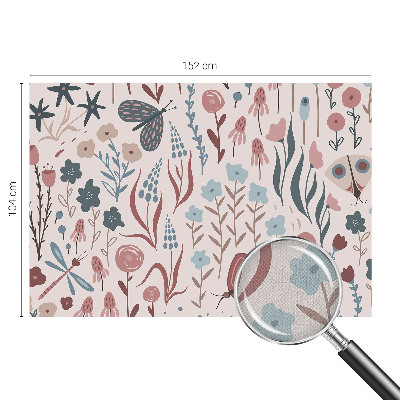 Tapeta do obývačky Kvety hmyz