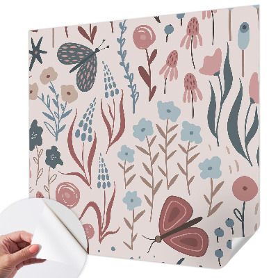 Tapeta do obývačky Kvety hmyz