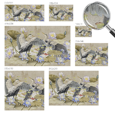 Samolepiaca fototapeta do obývačky Vtáky a ľalie