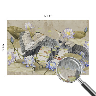 Samolepiaca fototapeta do obývačky Vtáky a ľalie