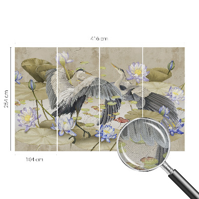 Samolepiaca fototapeta do obývačky Vtáky a ľalie