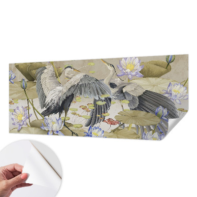 Samolepiaca fototapeta do obývačky Vtáky a ľalie