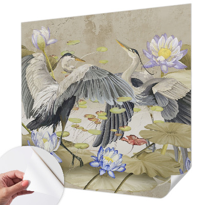 Samolepiaca fototapeta do obývačky Vtáky a ľalie