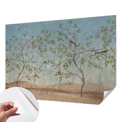 3D tapeta Vtáky v stromoch