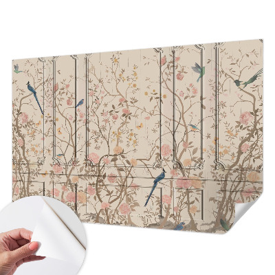 Tapety na stenu samolepiace Vtáky a kvety