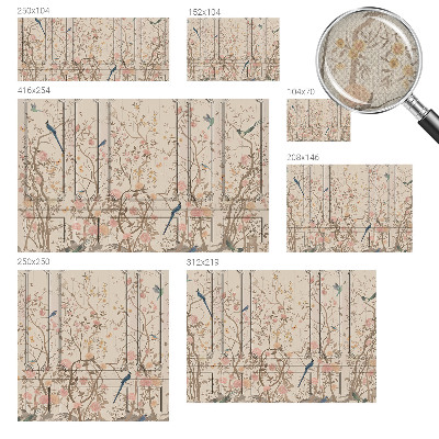 Tapety na stenu samolepiace Vtáky a kvety