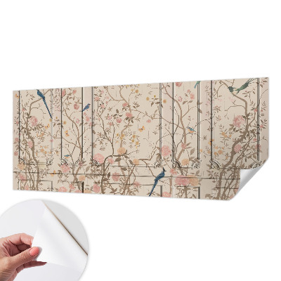 Tapety na stenu samolepiace Vtáky a kvety