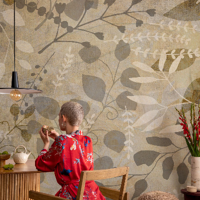 Samolepiaca fototapeta do detskej izby Listy vetvičky