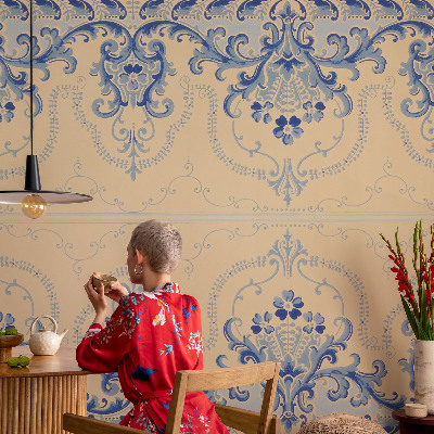 Samolepiaca fototapeta do obývačky Modré ozdoby