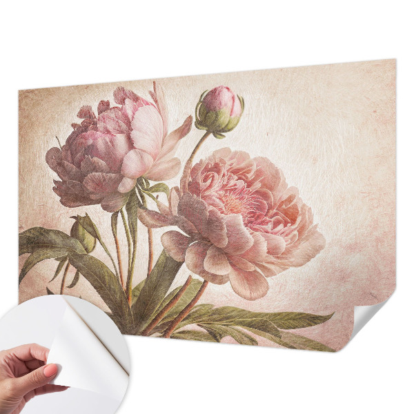 Samolepiaca fototapeta do obývačky Jemné pivonky