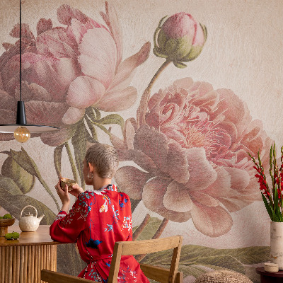 Samolepiaca fototapeta do obývačky Jemné pivonky