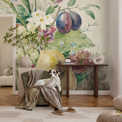 Tapeta do detskej izby Kvety a ovocie