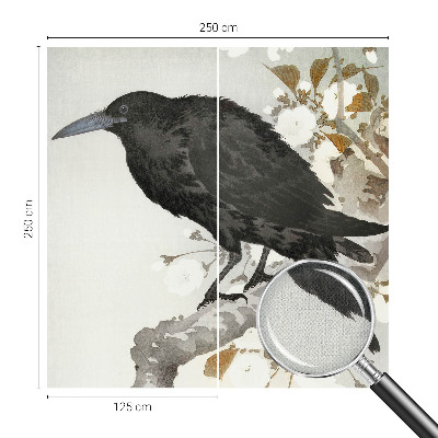 Detská tapeta Havran v kvetoch