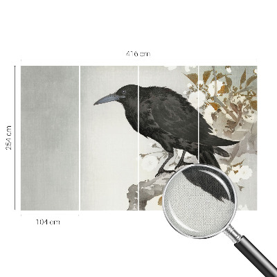 Detská tapeta Havran v kvetoch