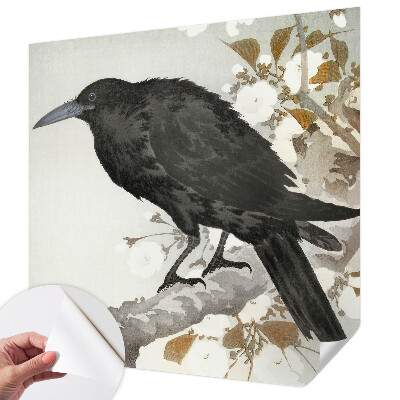 Detská tapeta Havran v kvetoch