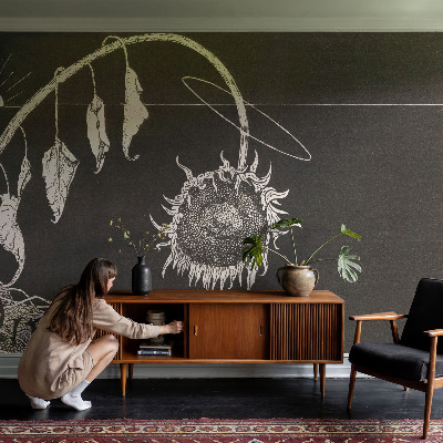 Samolepiaca fototapeta do spálne Nostalgická slnečnica