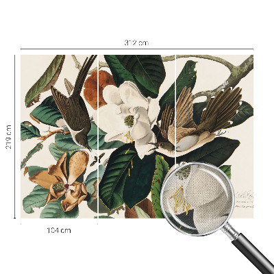 Fotografická tapeta samolepiaca Vtáky magnólie