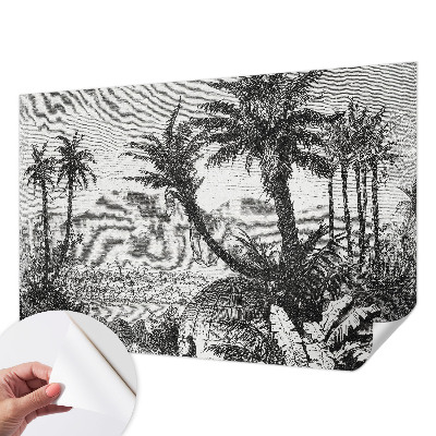 Detská fototapeta na stenu s motívom tropickej oázy