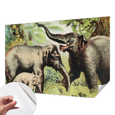 3D fototapeta s motívom rodinných slonov