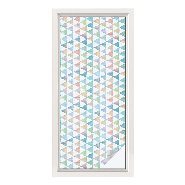 Privátna fólia na okno vitrážová Geometrické trojuholníky