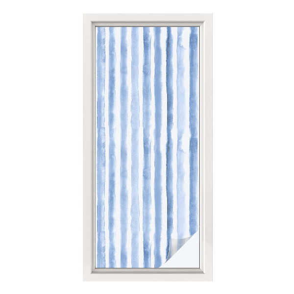 Samolepiaca vitráž na okno a dvere Modré pruhy