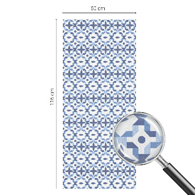 Samolepiaca vitráž na okno a dvere Modrá mozaika