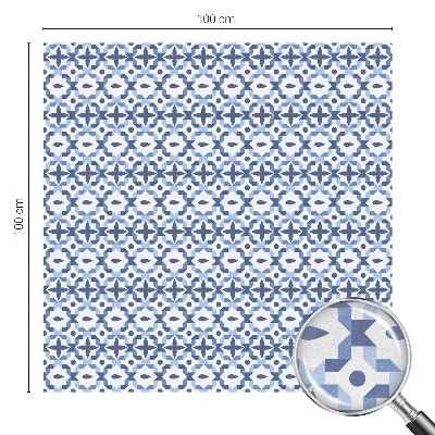 Samolepiaca vitráž na okno a dvere Modrá mozaika