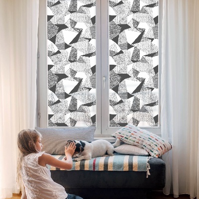 Samolepiaca vitráž na okno a dvere Geometrické útvary