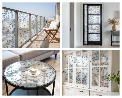 Privátna fólia na okno vitrážová Rastlinný motív