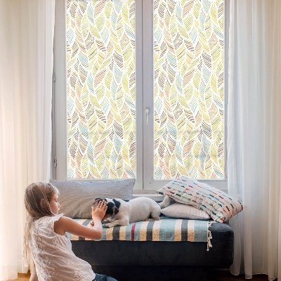 Samolepiaca vitráž na okno a dvere Dúhové perie