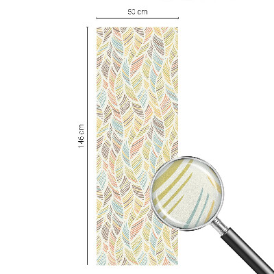 Samolepiaca vitráž na okno a dvere Dúhové perie