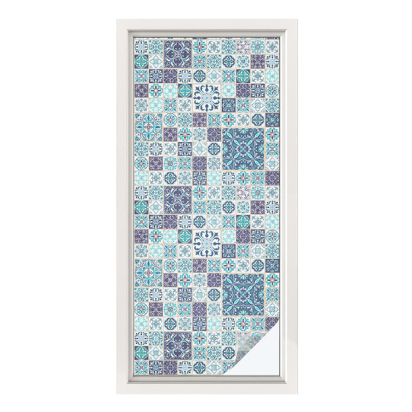 Samolepiaca fólia na sklo Kvetinové dlaždice