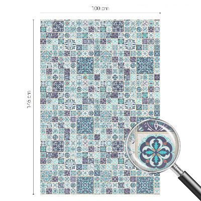 Samolepiaca fólia na sklo Kvetinové dlaždice