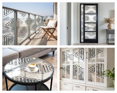 Privátna fólia na okno vitrážová Geometrické diamanty