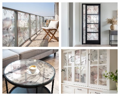 Samolepiaca fólia na sklo Ružové listy