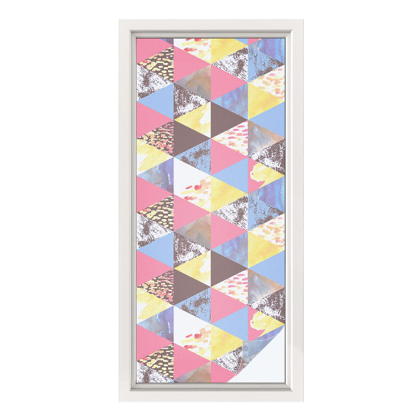 Privátna fólia na okno vitrážová Farebné trojuholníky