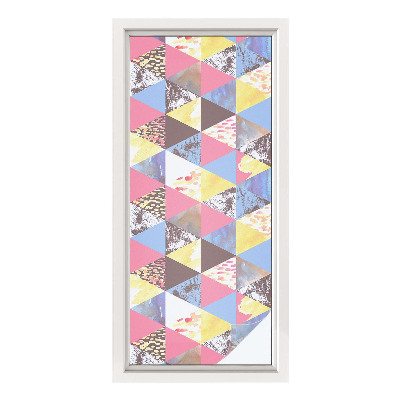 Privátna fólia na okno vitrážová Farebné trojuholníky