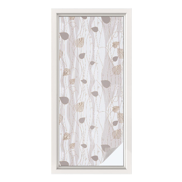 Privátna fólia na okno vitrážová Elegantné listy