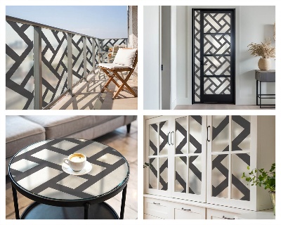 Fólia na okno na ochranu súkromia Prekladanie obdĺžnikov