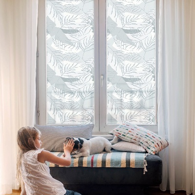 Samolepiaca vitráž na okno a dvere Jemné listy