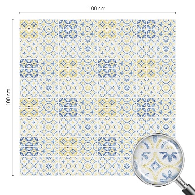 Samolepiaca vitráž na okno a dvere Klasické dlaždice