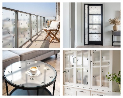 Fólia na okno na ochranu súkromia Geometrické kríže