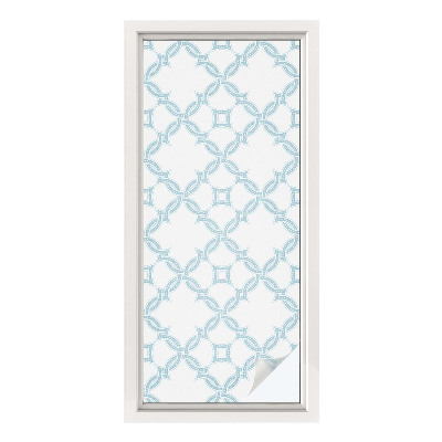 Privátna fólia na okno vitrážová Modrá geometria