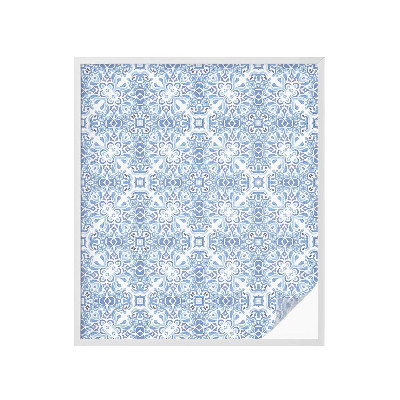 Privátna fólia na okno vitrážová Modré dlaždice