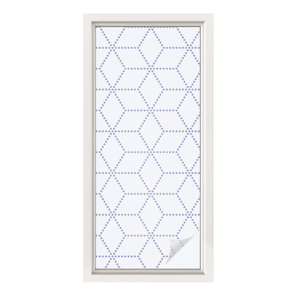 Samolepiaca vitráž na okno a dvere Fialové kosoštvorce