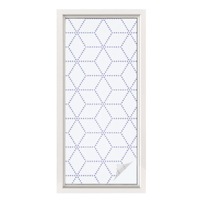 Samolepiaca vitráž na okno a dvere Fialové kosoštvorce