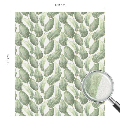 Privátna fólia na okno vitrážová Zelené listy